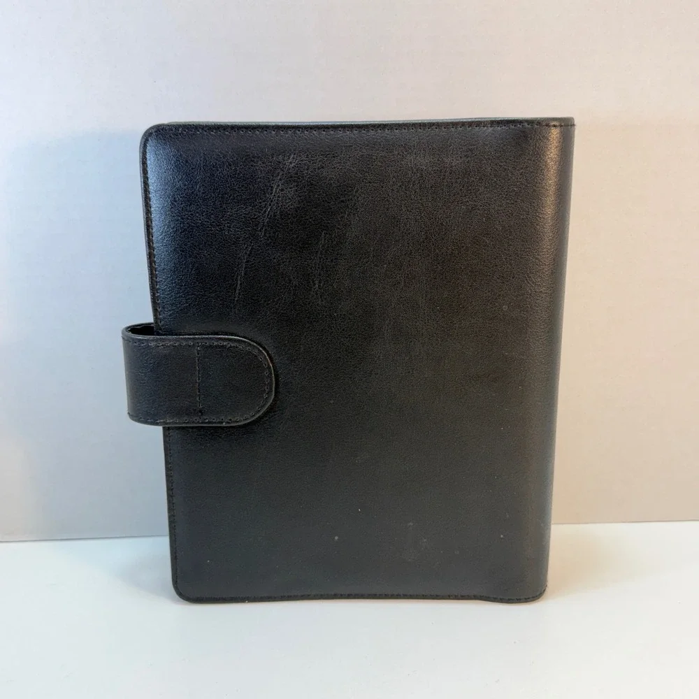 The Far Side Planner Cover Black Vintage 1992 Leather 7 Ring Binder Organizer